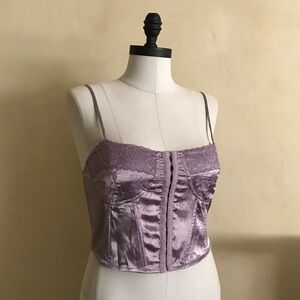 Host Pick Lavender Satin Lace Bustier Top